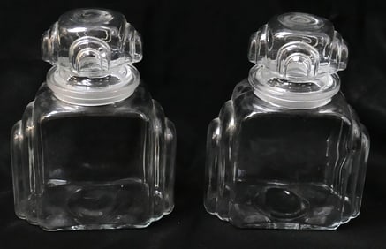 Two "Skyscraper" Apothecary Jars
