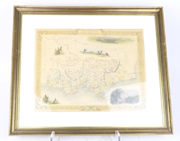 Framed Engraving Australian Map