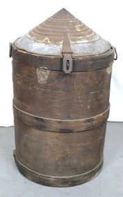 Antique Wooden Grain Canister