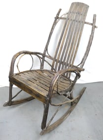 Early 20th Rustic Bentwood Rocking Chair
