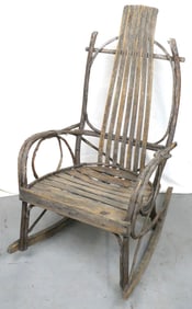 Early 20th Rustic Bentwood Rocking Chair