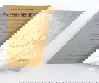 Metal Braille "My Weekly Reader" Printing Plate