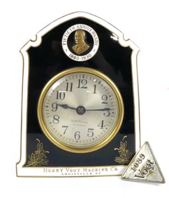 Vogt Machine Co Clock and Pin