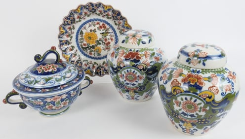 Four Pieces of Makkum Dutch Pottery