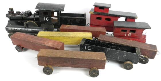 Antique Hand Crafted Wood Train