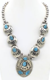Native American Sterling Bearclaw Necklace