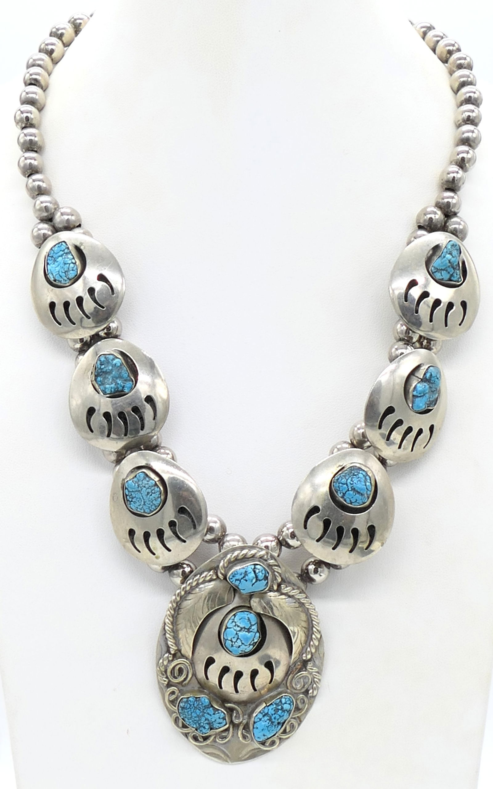 Native American Sterling Bearclaw Necklace