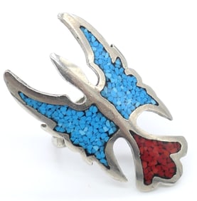 Navajo Inlaid Bird Sterling Ring