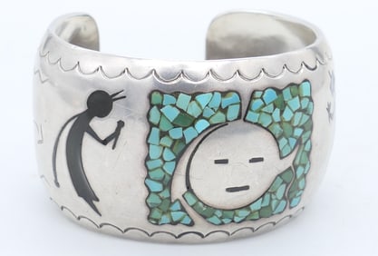 Chunky Sterling Navajo Cuff