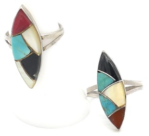 Two Southwestern Sterling Rings