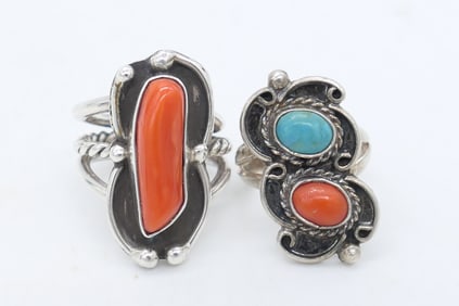 Two Southwestern Sterling Rings