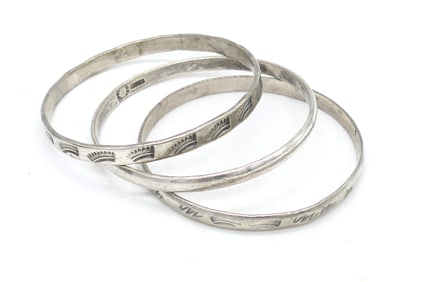 Three Mexican Sterling Bangles