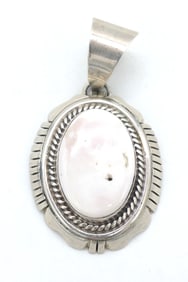 Navajo Sterling White Buffalo Pendant