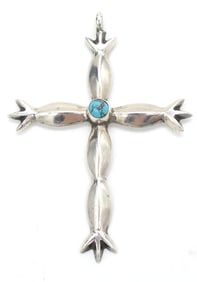 Navajo Sterling Turquoise Cross