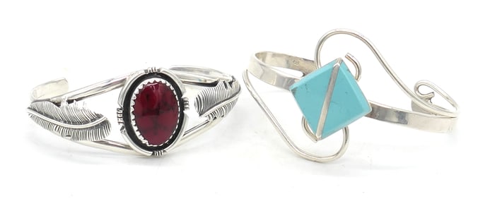 Two Native American Sterling Bracelets