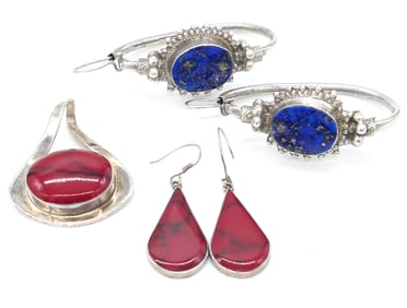 Sterling and Red Jasper Set