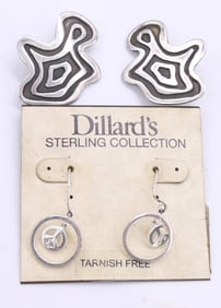 Two Pairs of Sterling Earrings