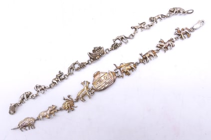 Two Sterling Charm Bracelets
