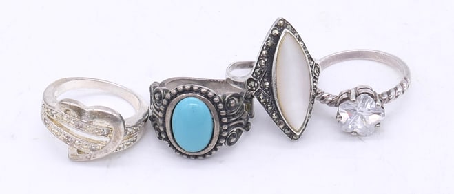 Four Sterling Rings