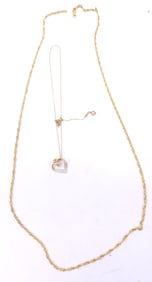 Two Gold Tone Sterling Necklaces