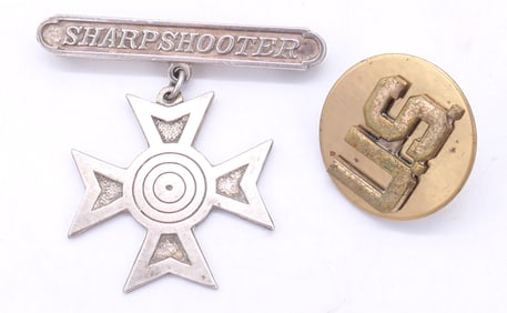 Sterling WWI Sharpshooter Pin