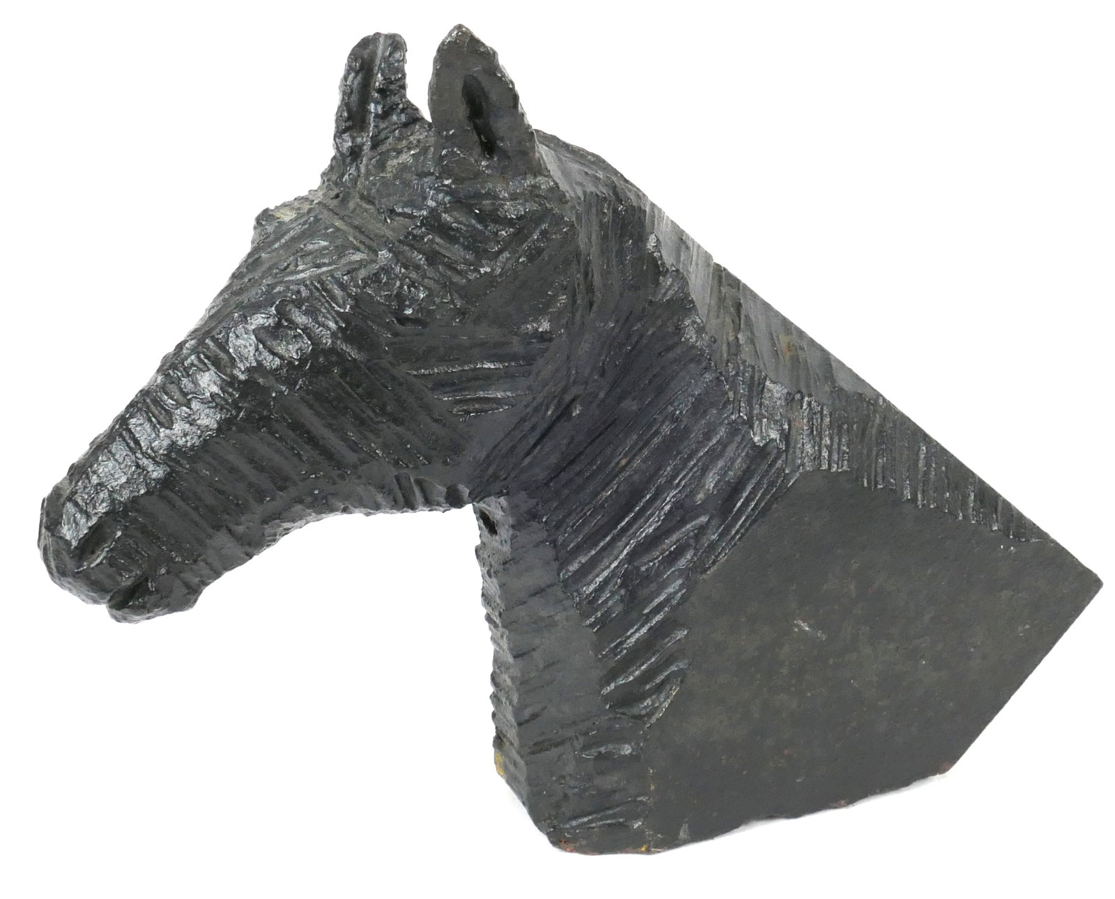 Cast Iron Horse Bust: Cast iron horse bust, a great doorstop. Very heavy. Size: 9.5"w x 2.5"d x 8.5"h