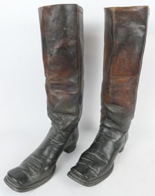 Antique Leather Stovepipe Boots