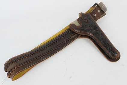 Tooled Belt and Holster