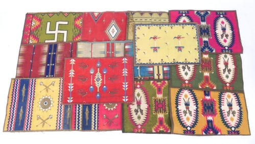 Antique Tobacco Felt Navajo Cigarette Rugs
