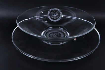US Senate Seal Glass Bowl and Plate