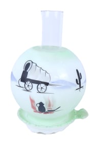 Hand Painted Western Theme Candle Lamp