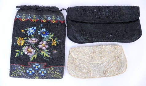 Three Vintage Beaded and Sequined Purses