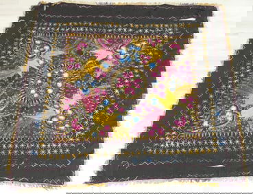 Hand Embroidered Wool Suzani Tablecloth