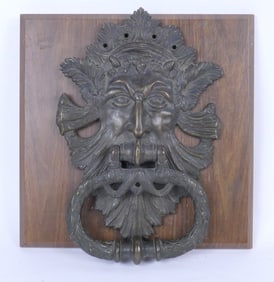 Mounted Celtic Bronze Door Knocker