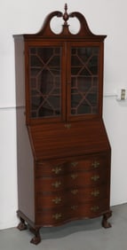 Mahogany Chippendale Style Secretary Desk