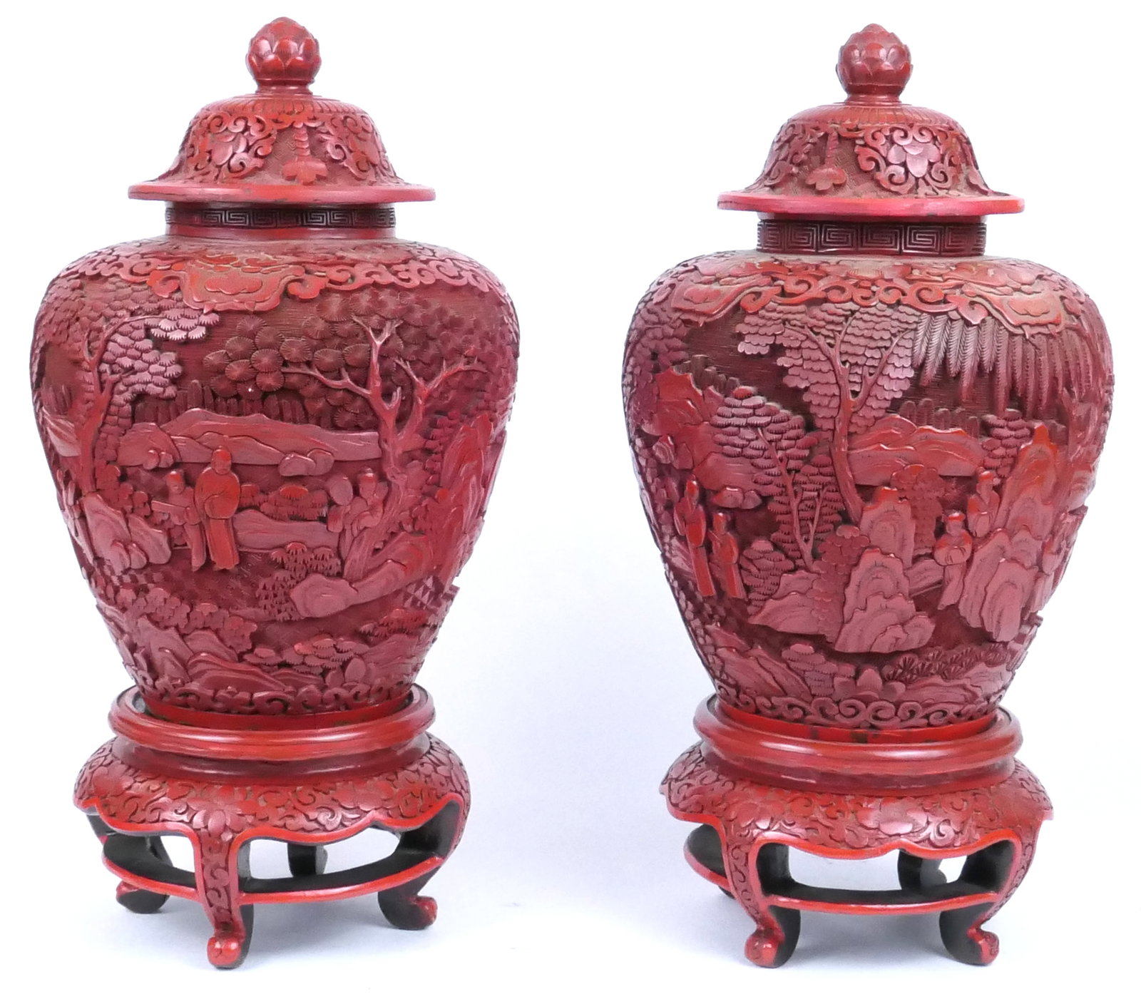 Two Chinese Cinnabar Ginger Jars (1 of 8)