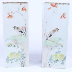 Pair of Antique Chinese Square Vases