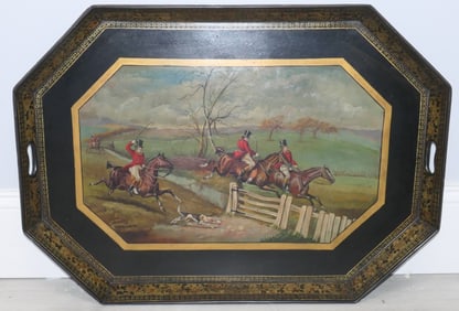 Vintage Over Sized Hand Painted Tray
