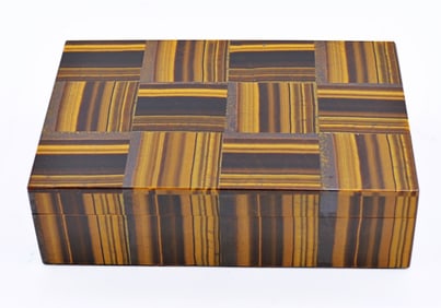 Tiger's Eye Stone Trinket Box