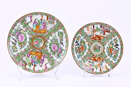 Two Famille Rose Medallion Plates