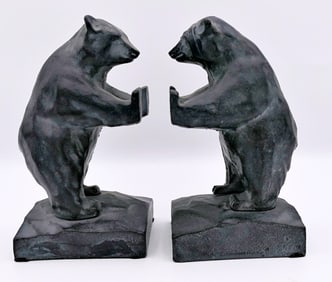 Cast Iron Japanese Grizzly Bear Bookends