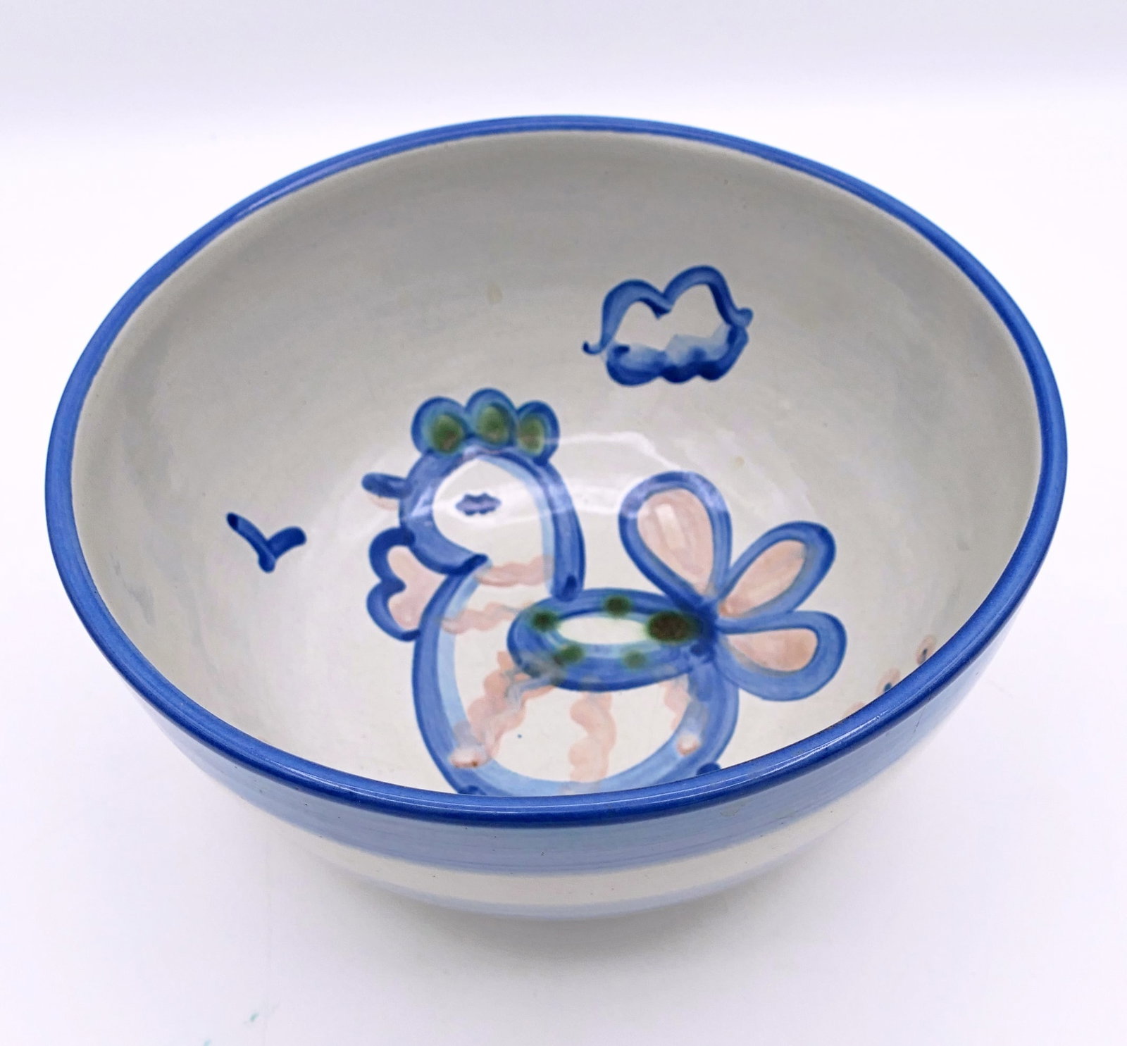 M.A. Hadley Chicken Bowl: M.A. Hadley chicken bowl. Scratches. Size: 8.25"dia. X 4.25"h