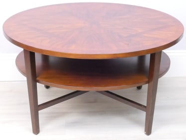 Oval Wood Sunburst Coffee Table