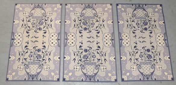 Three Wool Needlepoint Rugs