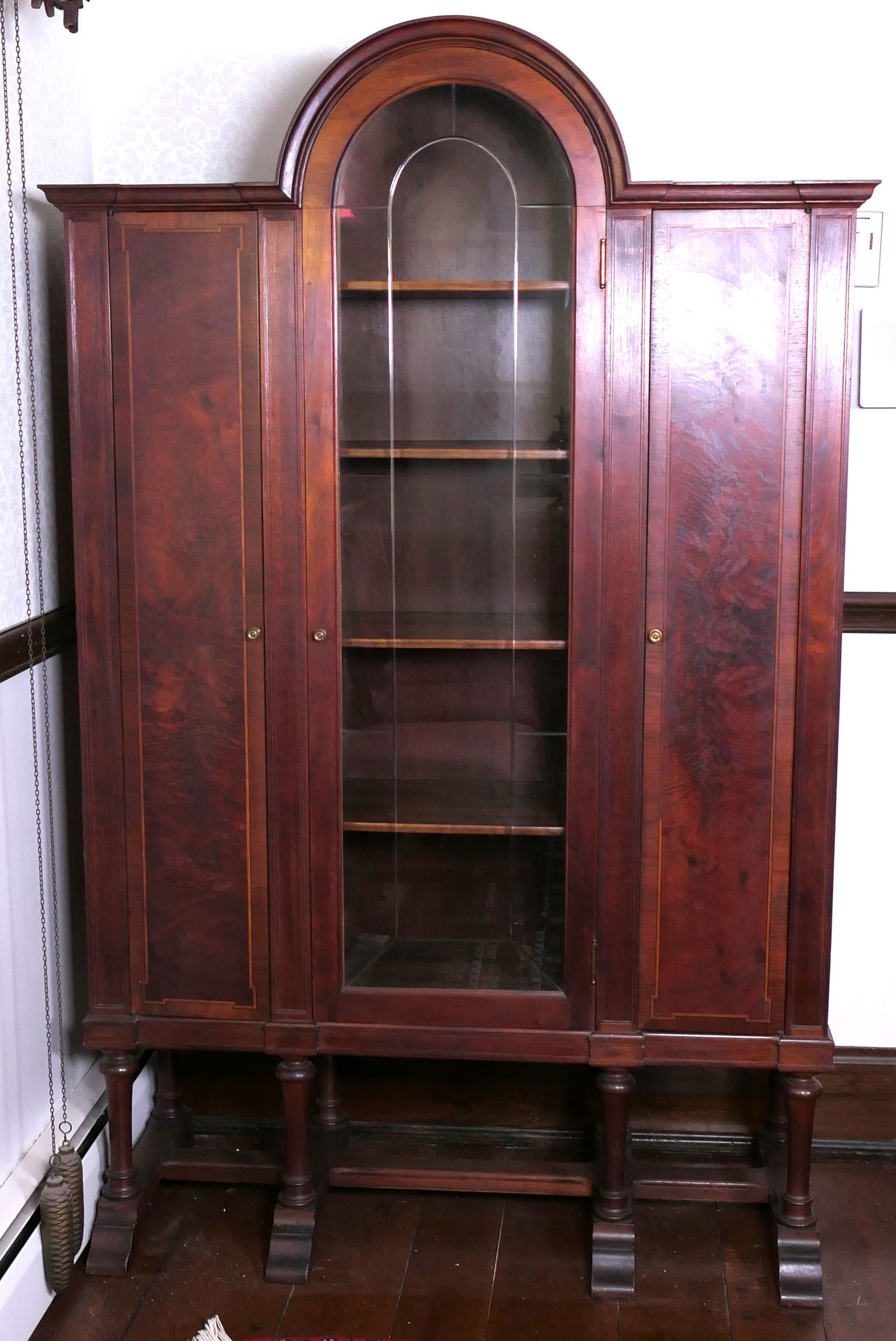1920's Trestle Base China Cabinet (1 of 5)