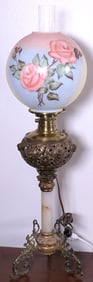 Antique Victorian Banquet Hurricane Lamp