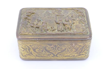 Antique Bronze Figural Trinket Box