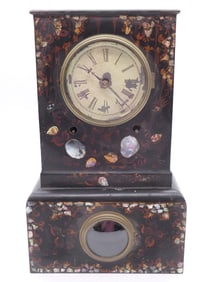Upson Bros. Mantle Clock with Mother of Pearl Inlay