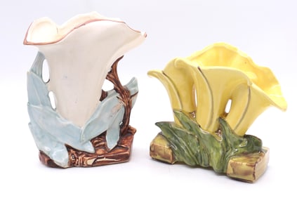 Two Vintage McCoy Calla Lily Vases