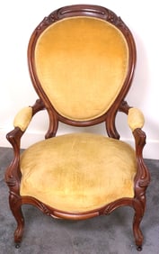 Victorian Carved Man's Parlor Chair
